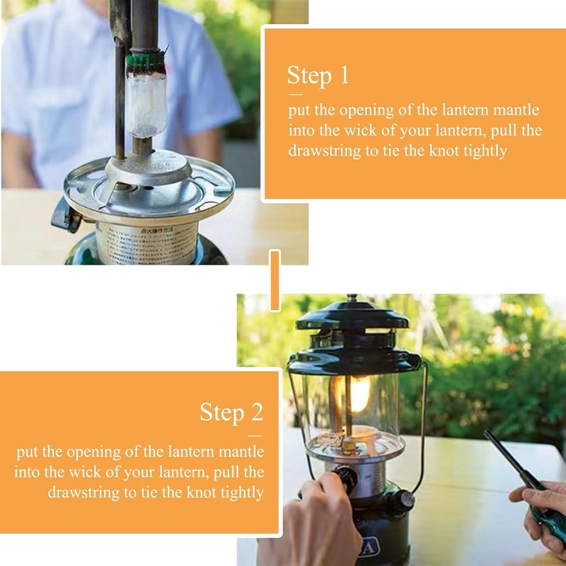 FUYITE 22 Pcs Propane Lantern Mantles, U Shape Mantles for Propane Lantern Gas Lamp Mantles Gas Lantern Mantles Gas Lantern Covers Mantles for Outdoor Camping Lantern - Image 3